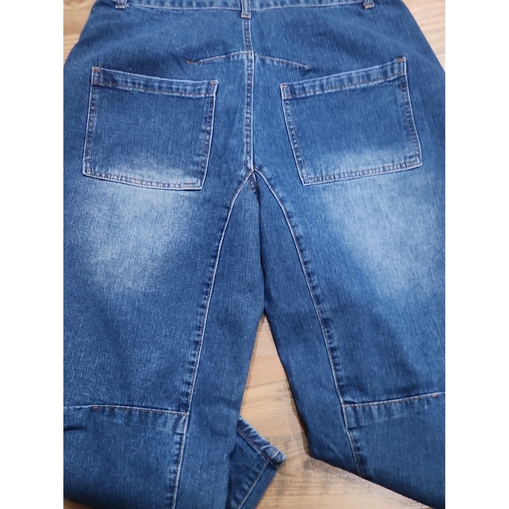 Barrel Jeans 10 Boho Western Relaxed Blue High Waist Ankle Large Slouchy Slung - Picture 5 of 5